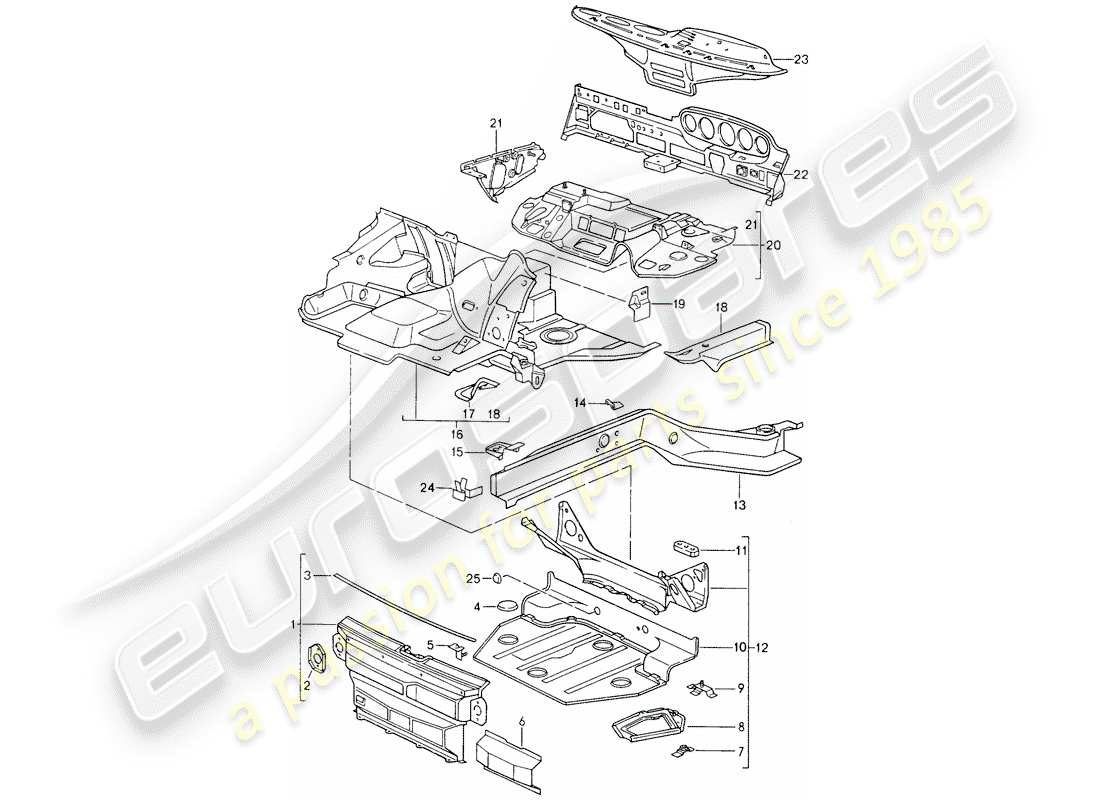 porsche 964 (1992) frame part diagram