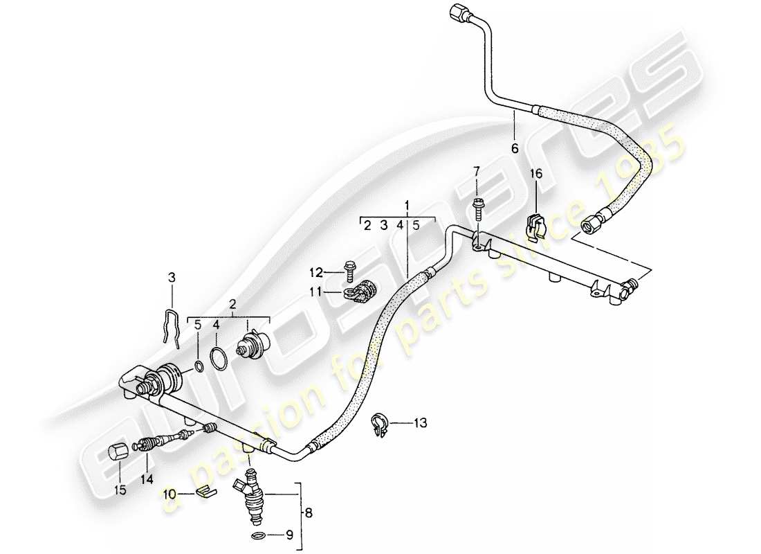 porsche 993 (1997) l-jetronic - lines part diagram