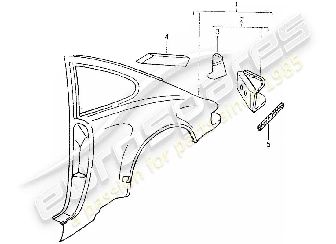 porsche 964 (1989) exterior panelling part diagram