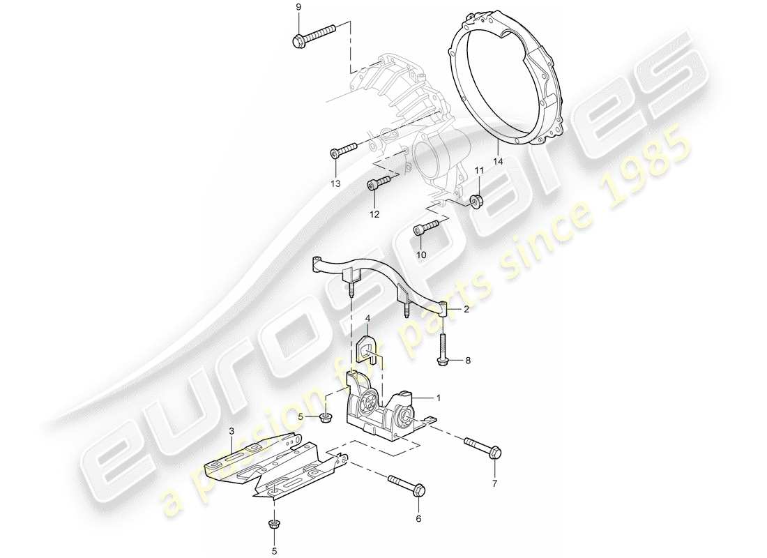 porsche 996 (1998) tiptronic - - transmission securing parts - and - intermediate flange - d - mj 2002>> part diagram