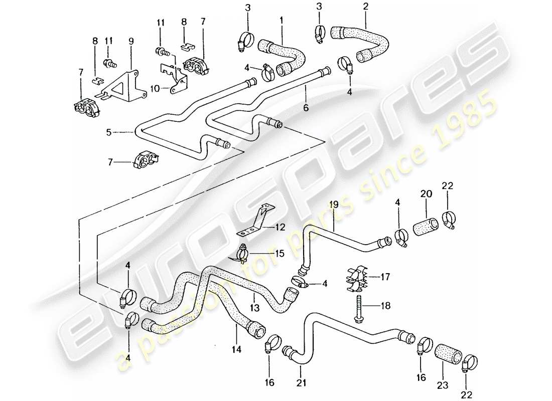 porsche 996 gt3 (2005) lines - heater part diagram