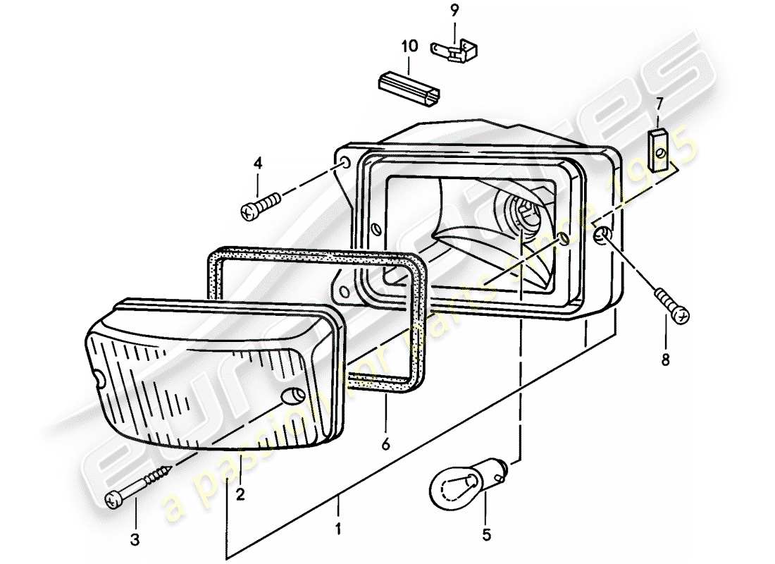 porsche 924s (1988) turn signal part diagram