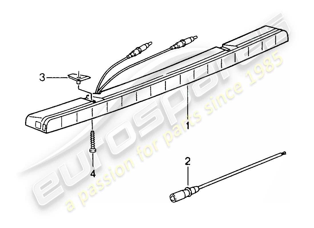 porsche 993 (1997) additional brake light part diagram