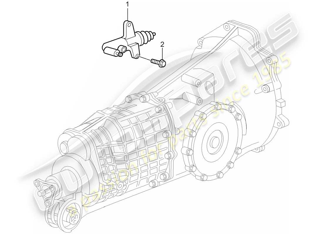 porsche 996 (2002) hydraulic clutch - operation - clutch slave cylinder part diagram