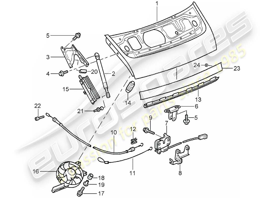 porsche 996 (2004) cover part diagram