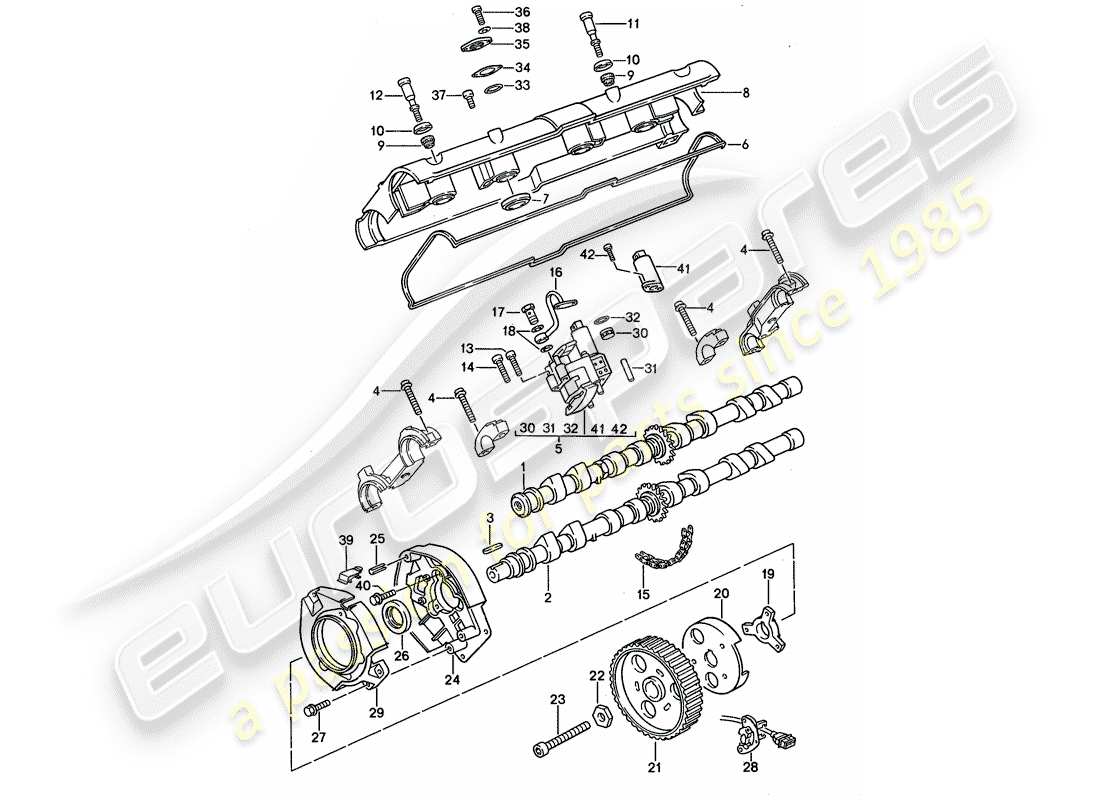 porsche 968 (1995) camshaft part diagram