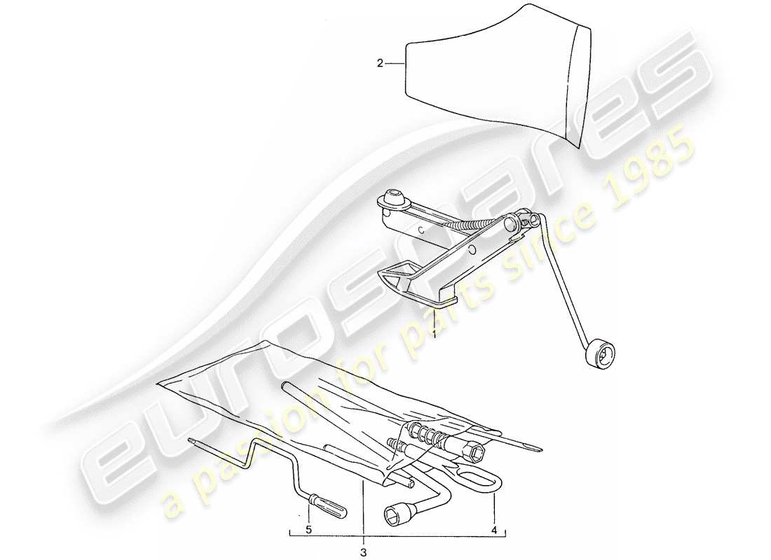 porsche 928 (1991) tool - jack part diagram