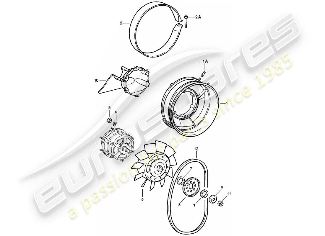 porsche 911 (1981) air cooling part diagram