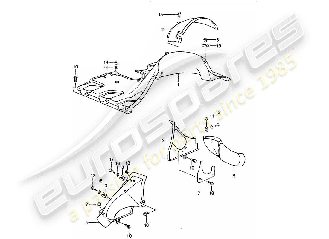 porsche 964 (1992) air duct part diagram