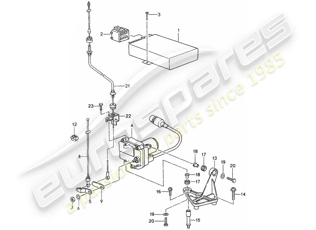 porsche 993 (1994) cruise control system part diagram