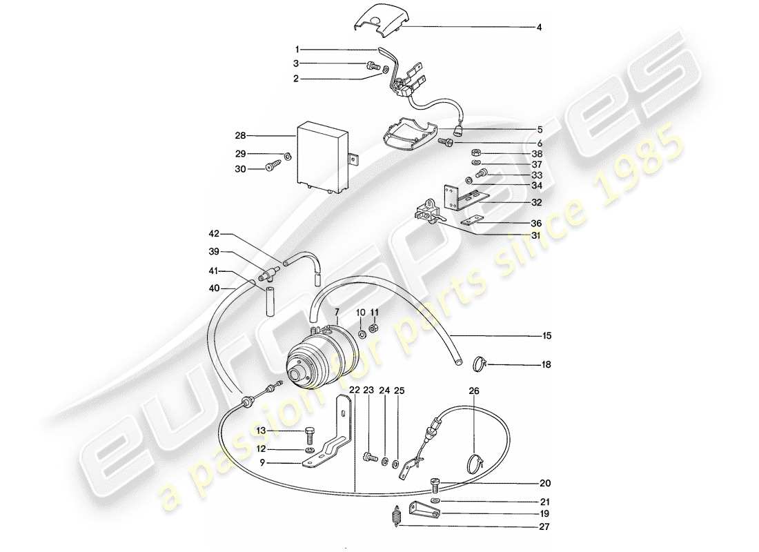 porsche 911 (1986) cruise control system part diagram