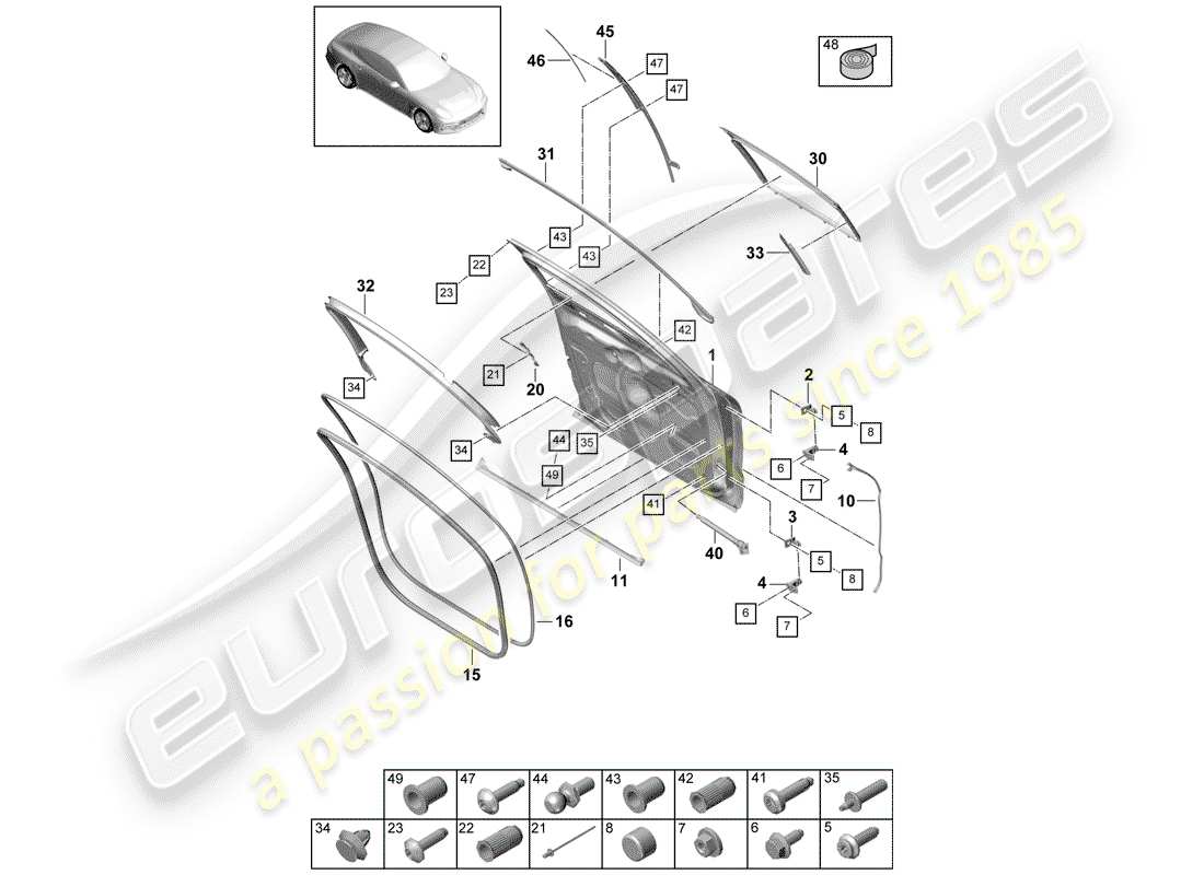 porsche panamera 971 (2020) gasket part diagram