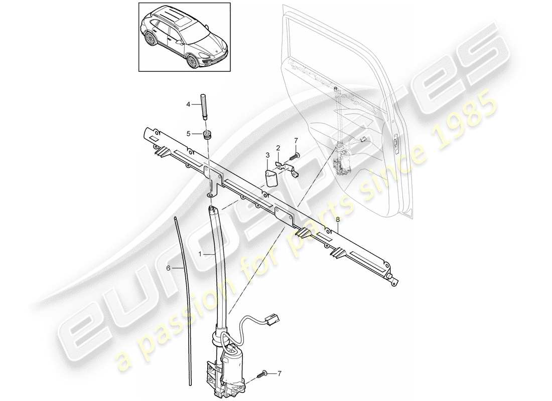 porsche cayenne e2 (2016) blind part diagram