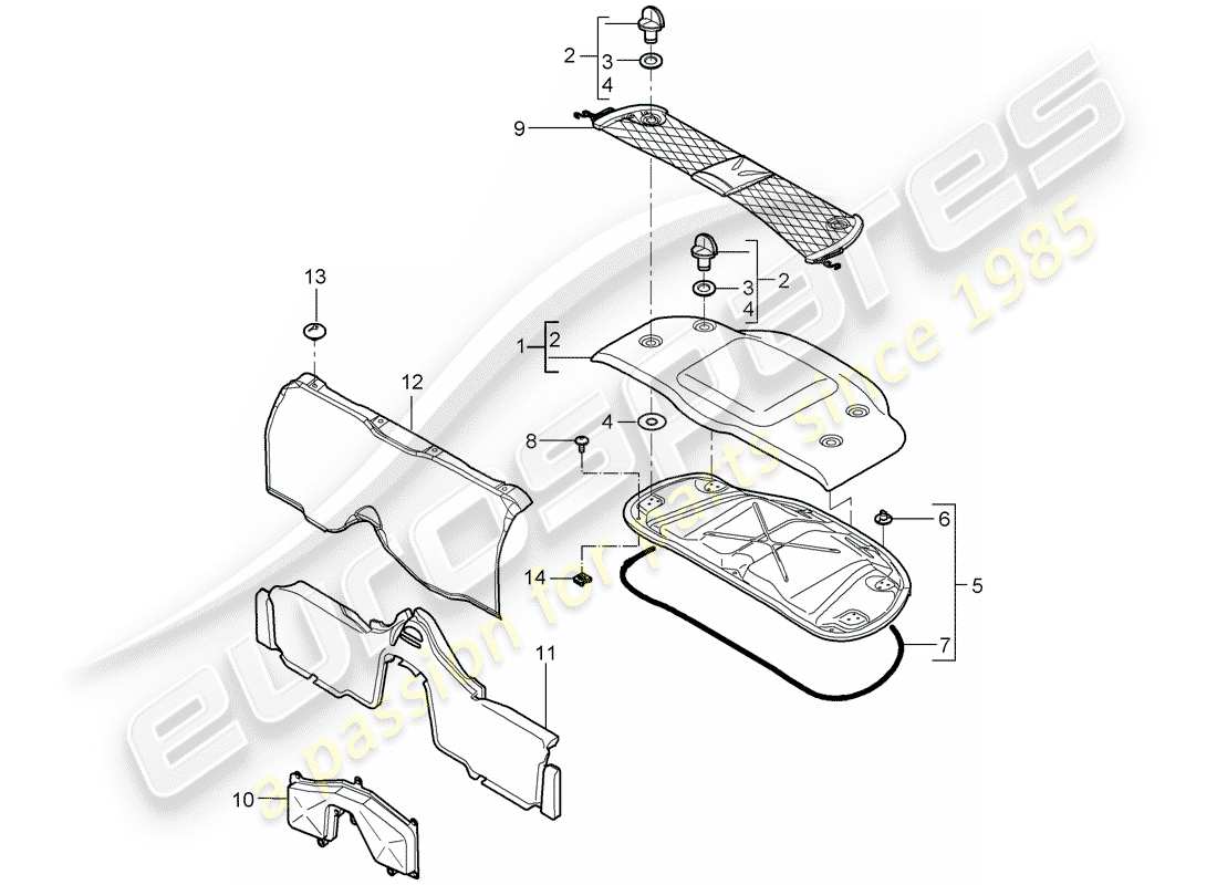 porsche boxster 987 (2008) trims part diagram