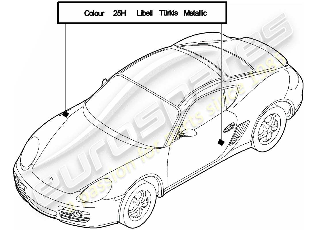 porsche cayman 987 (2011) paint touch-up stick part diagram