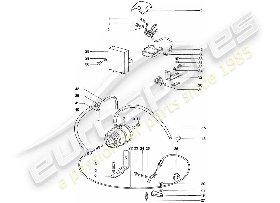 porsche 911 (1983) cruise control system part diagram