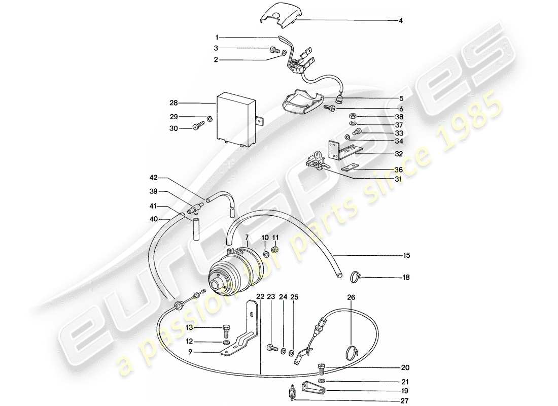 porsche 911 (1987) cruise control system - d - mj 1987>> - mj 1987 part diagram