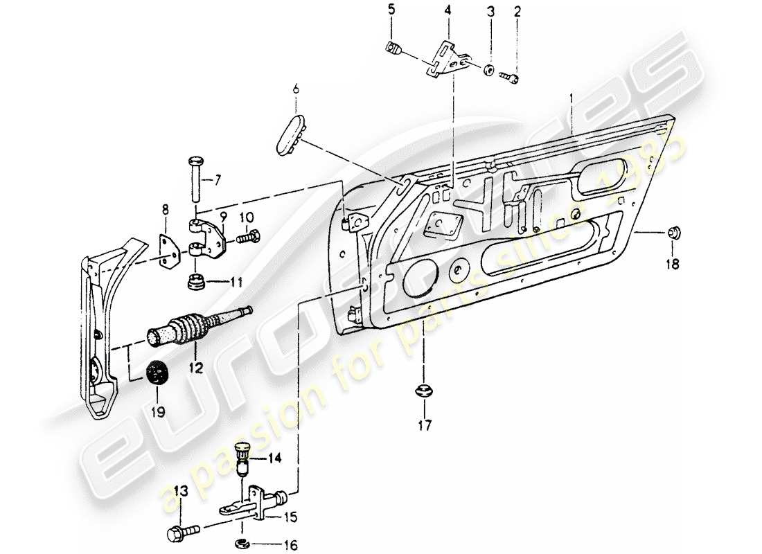 porsche 964 (1989) door shell part diagram