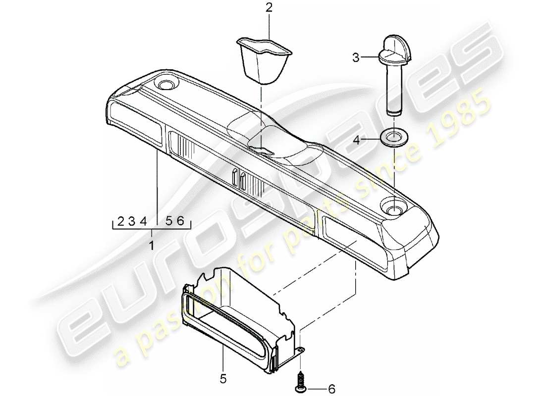 porsche boxster 987 (2008) stowage box part diagram