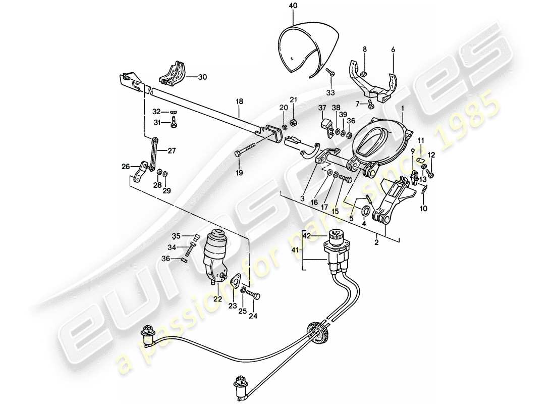 porsche 928 (1978) pop-up headlight parts diagram