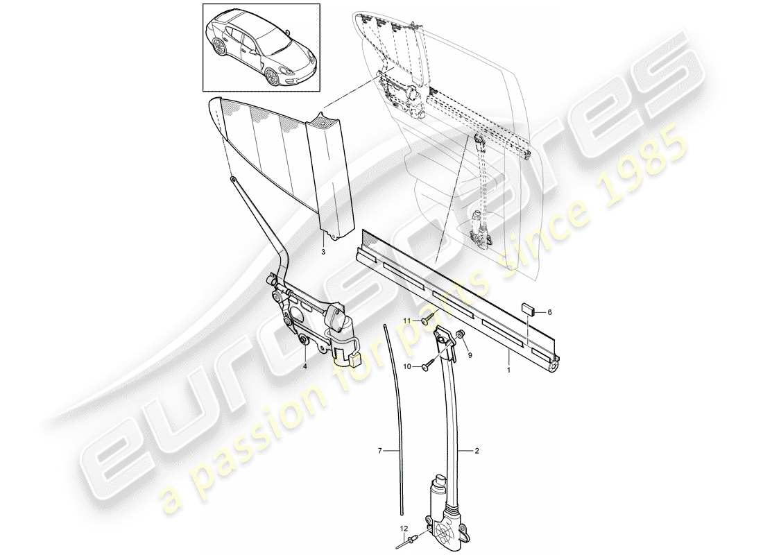 porsche panamera 970 (2011) blind part diagram