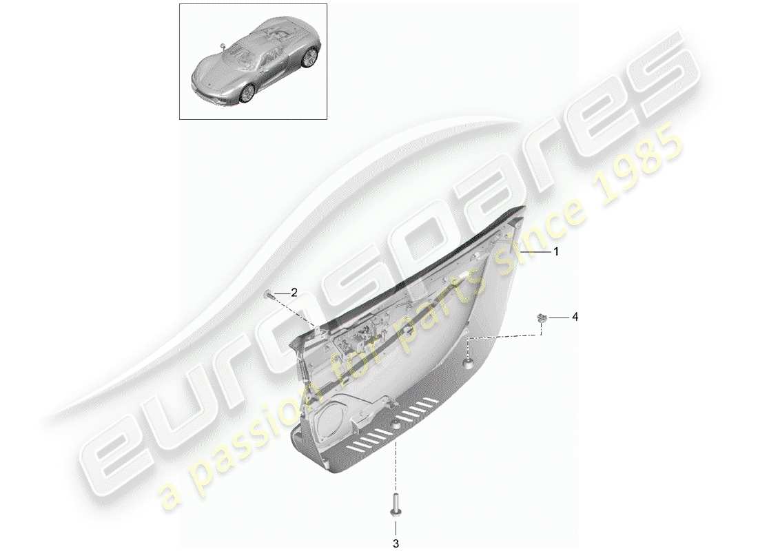 porsche 918 spyder (2015) door panel part diagram