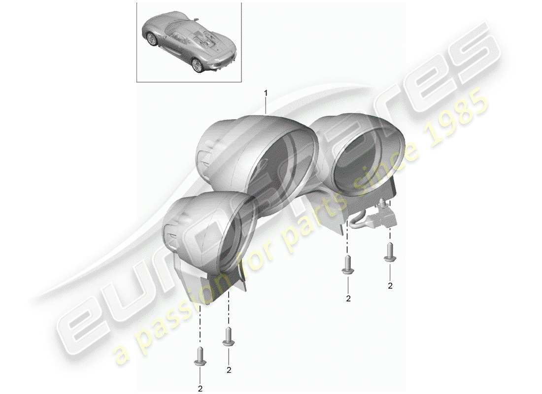 porsche 918 spyder (2015) instruments part diagram