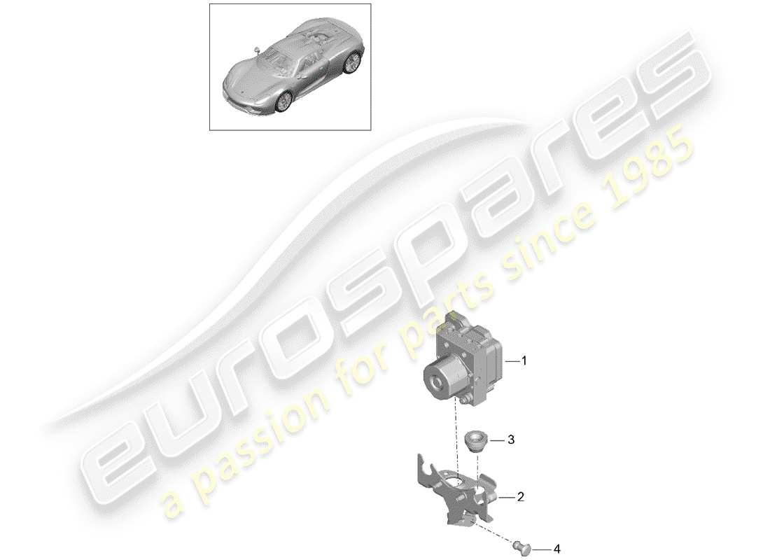 porsche 918 spyder (2015) hydraulic unit part diagram