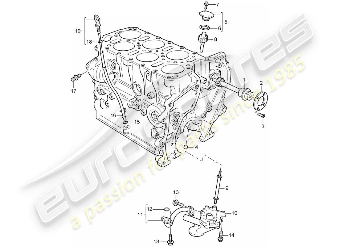 porsche cayenne (2006) oil pump part diagram