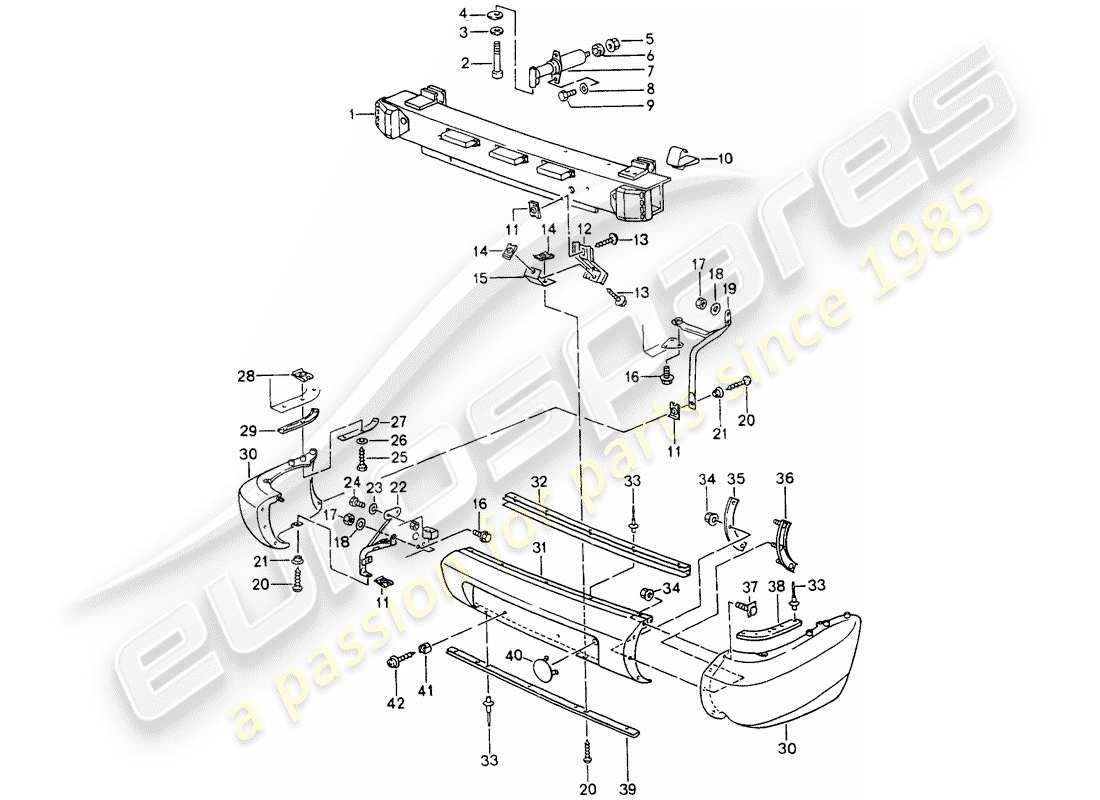 porsche 964 (1990) bumper part diagram