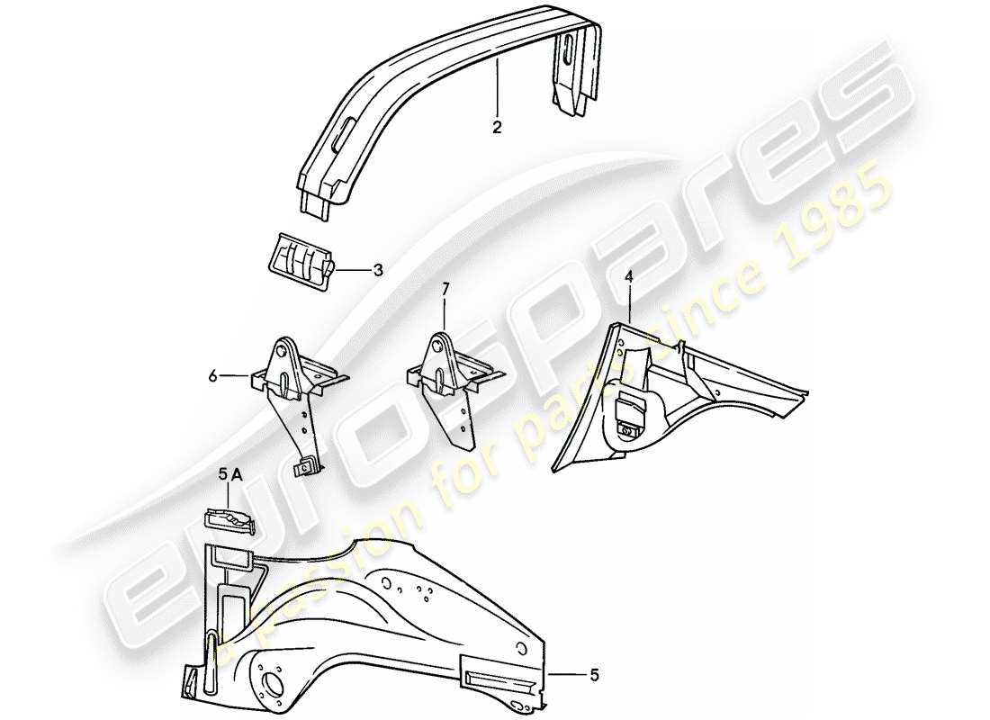 porsche 911 (1984) interior panelling part diagram