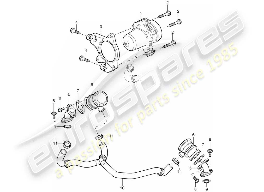 porsche 997 gt3 (2011) air injection part diagram