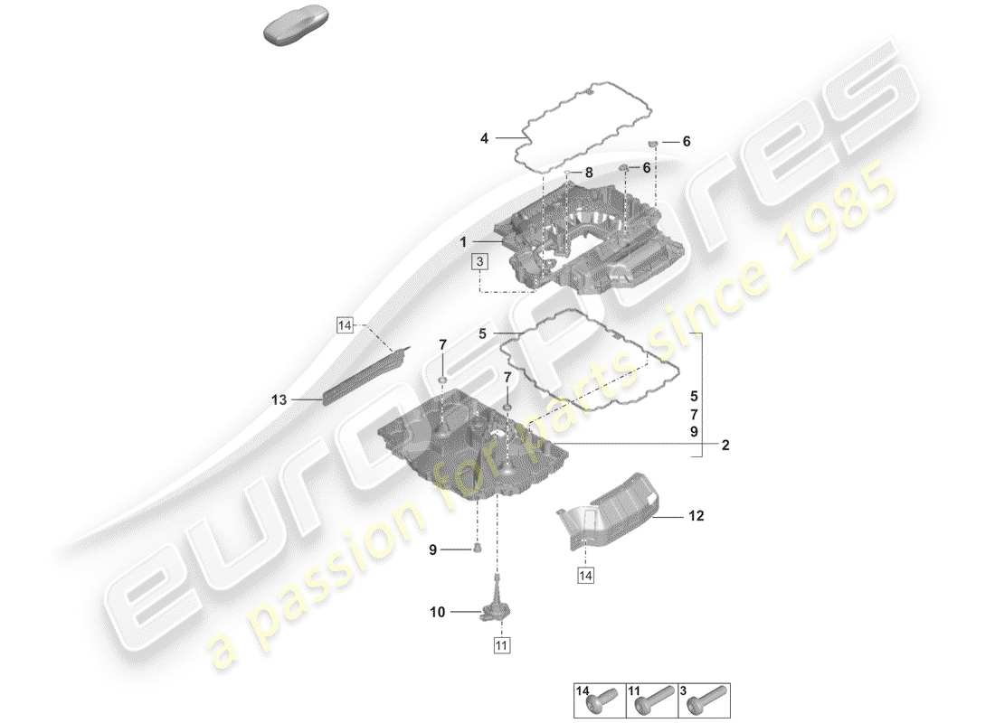 porsche 2019 oil pan part diagram