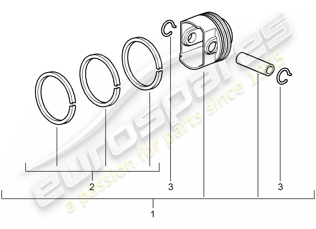 porsche cayman 987 (2006) piston part diagram