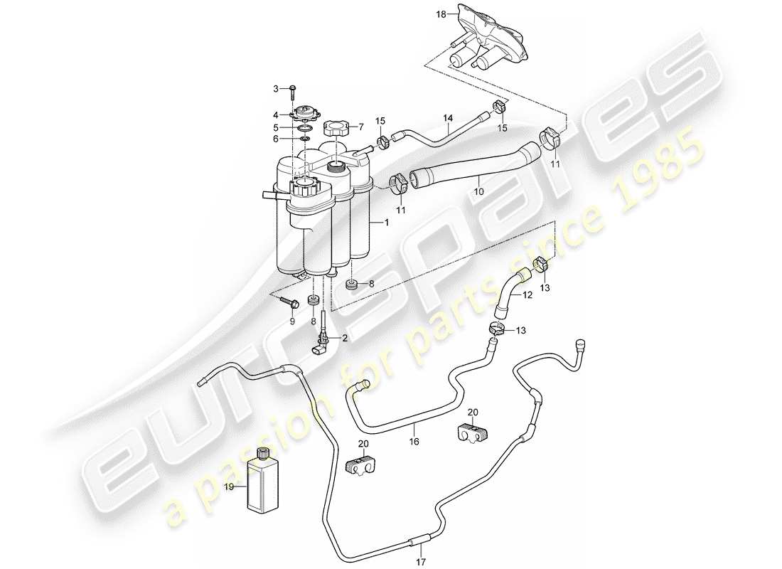 porsche cayman 987 (2006) water cooling 4 part diagram