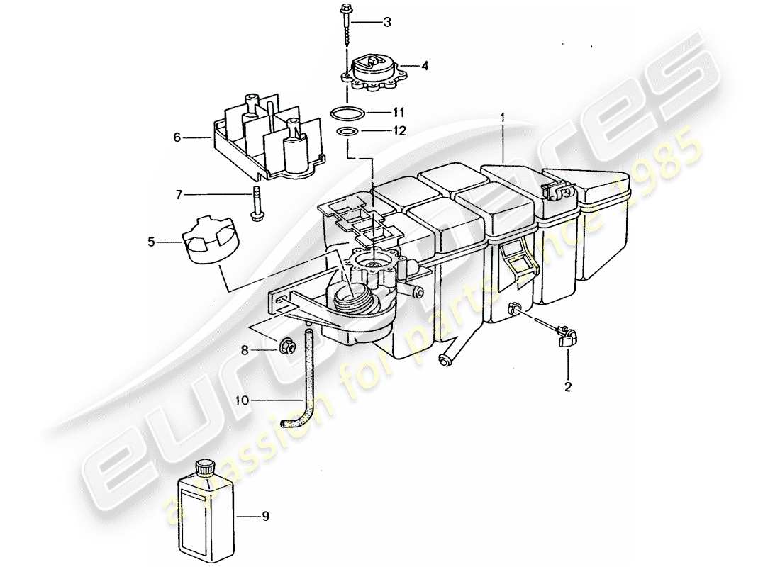 porsche 996 gt3 (2005) water cooling part diagram