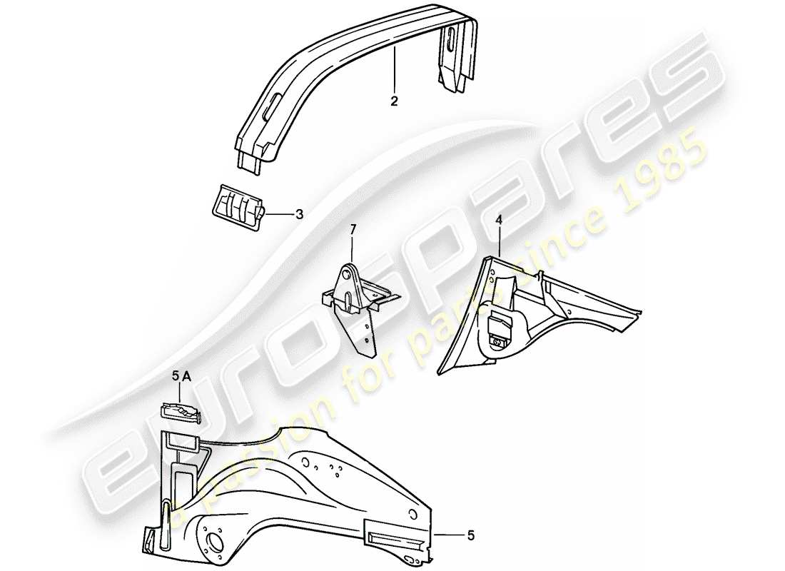 porsche 911 (1987) interior panelling part diagram