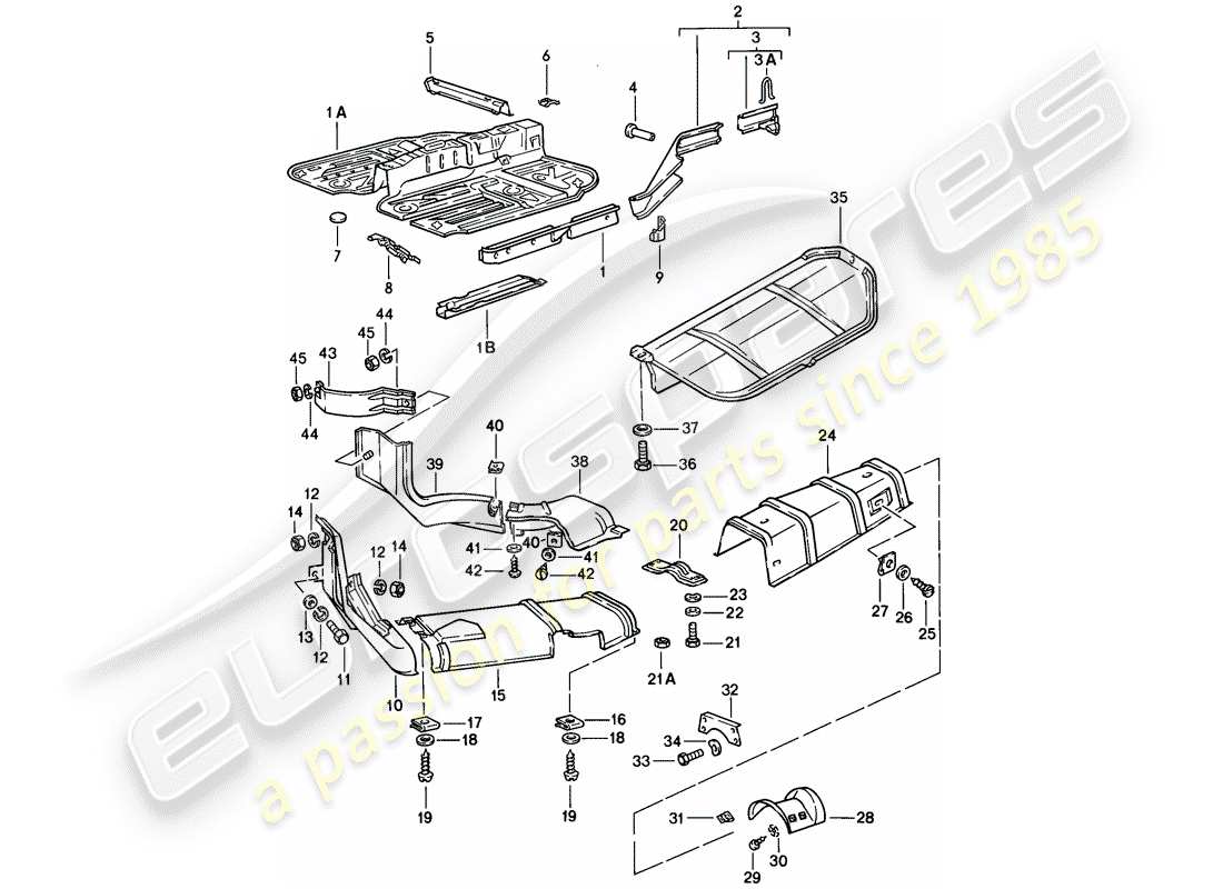 porsche 924 (1978) side member - shield part diagram