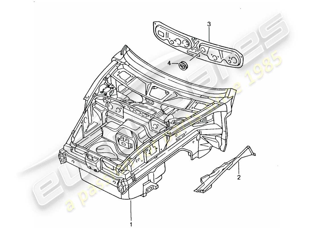 porsche 996 (2005) front end part diagram