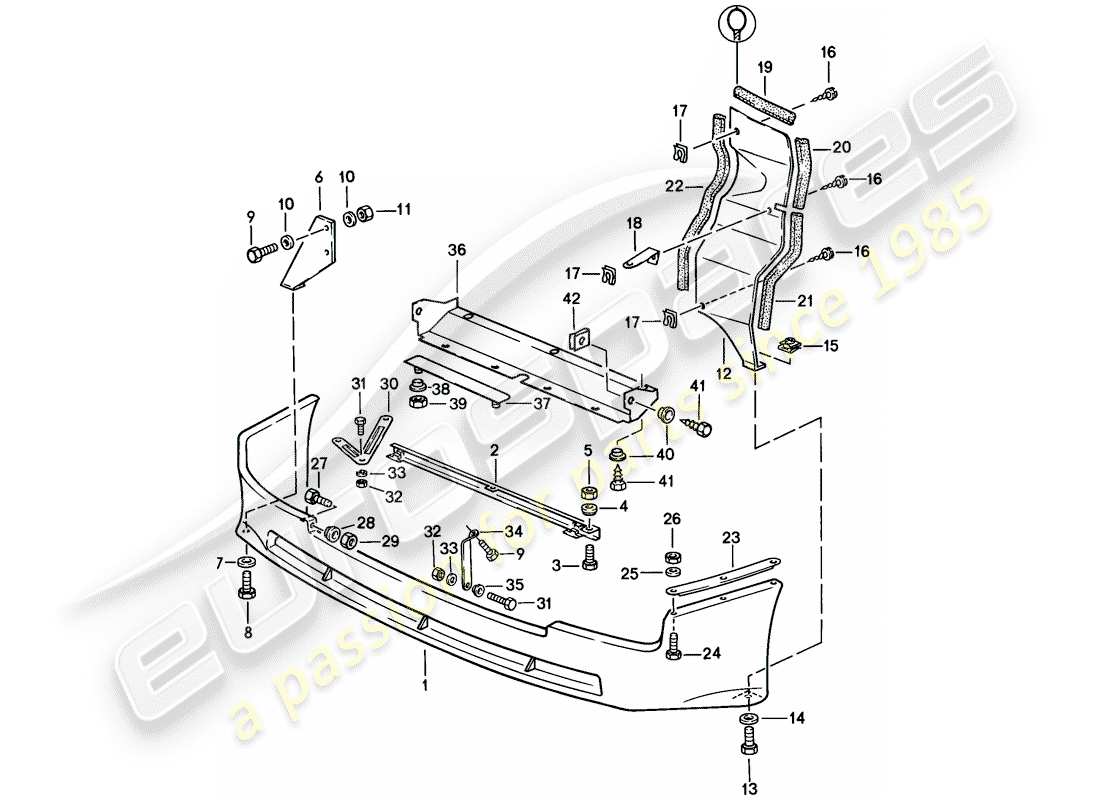 porsche 944 (1983) front spoiler part diagram