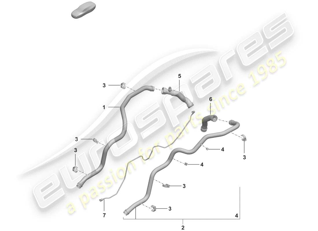 porsche 2020 water cooling part diagram