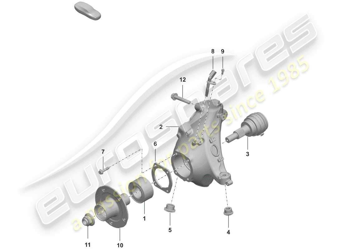 porsche 2020 wheel carrier part diagram