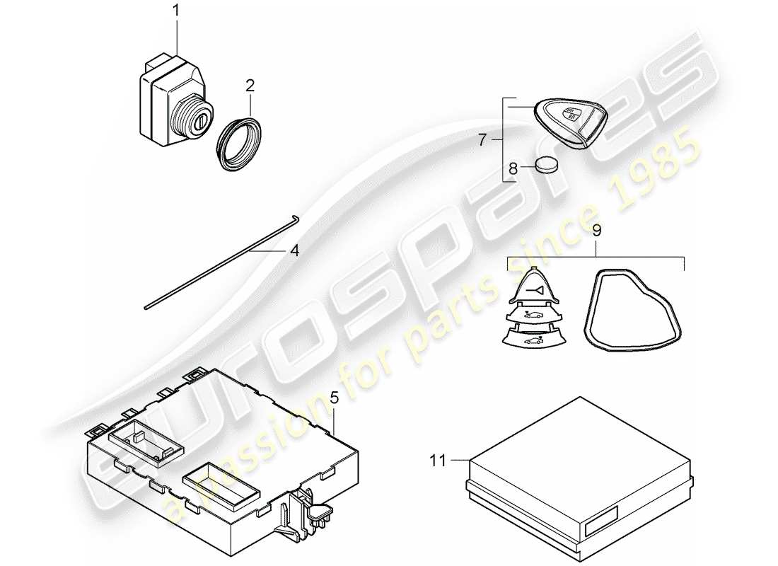 porsche boxster 987 (2006) control units part diagram