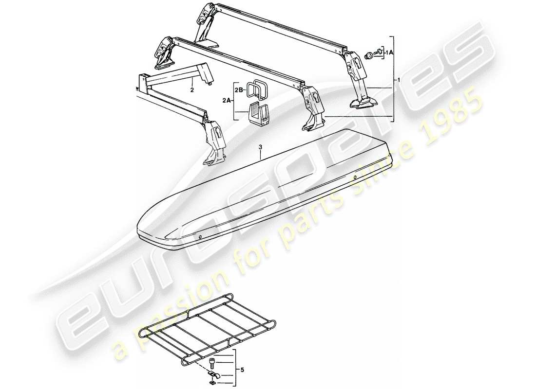 porsche 911 (1988) roof transport system part diagram