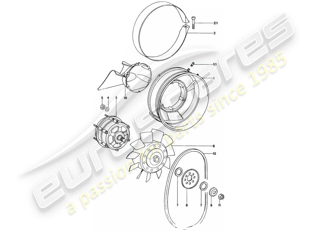 porsche 914 (1970) air cooling part diagram