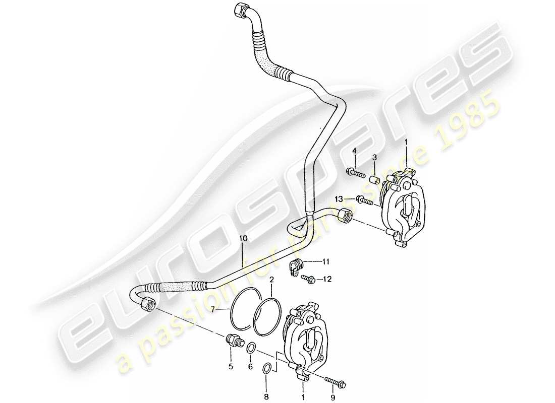 porsche 996 t/gt2 (2001) oil supply - return line part diagram