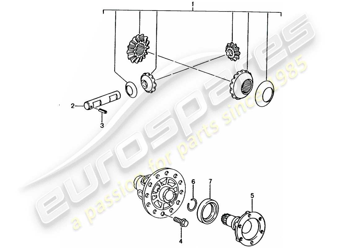 porsche 996 (2003) differential part diagram