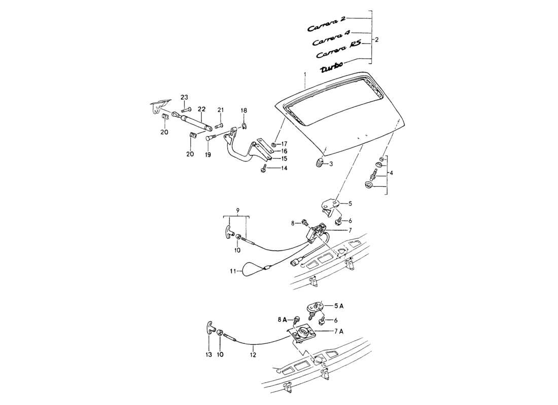 porsche 964 (1994) cover part diagram