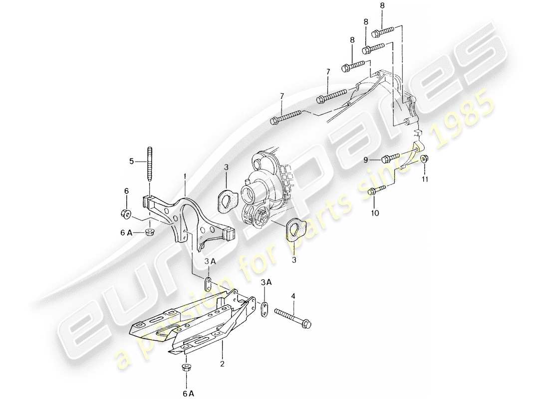 porsche 996 (2003) tiptronic - gearbox mounting - engine - d >> - mj 2001 part diagram