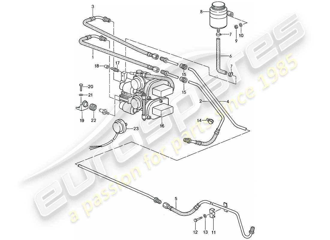 porsche 959 (1987) lock control part diagram